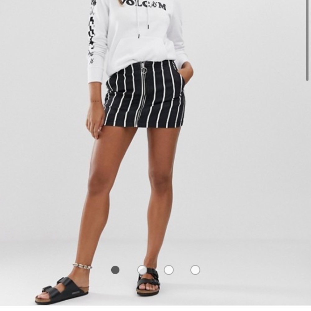volcom striped mini skirt